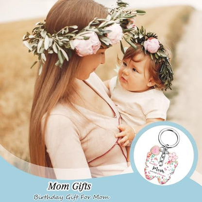 OEHEDOU Butterfly Gifts Keychain For Women Men Family Members Memorial Gift - color: Pink Mom