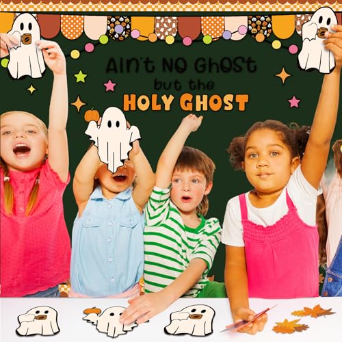 Mooliwe 141 Pcs Halloween Fall Bulletin Board Decor Set Christian Ghost - style: Halloween
