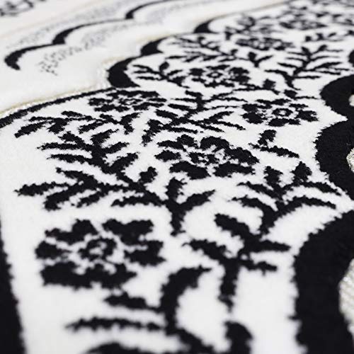 Modefa Foam Padded Prayer Rug | Thick Prayer Mat with Knee Cushion Memory Foam Prayer Mats | One Inch Thick Soft Velvet Islamic Praying Mat Luxury (Black) - color: Black
