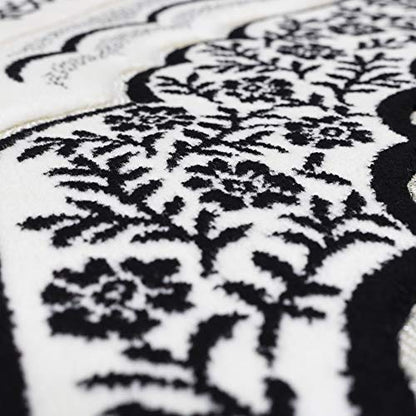 Modefa Foam Padded Prayer Rug | Thick Prayer Mat with Knee Cushion Memory Foam Prayer Mats | One Inch Thick Soft Velvet Islamic Praying Mat Luxury (Black) - color: Black