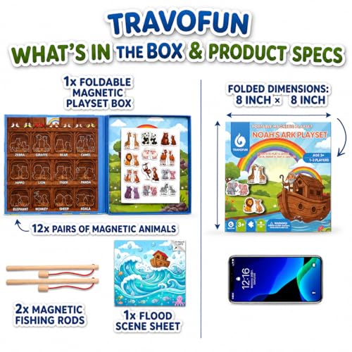 Travofun Magnetic 4-in-1 Animal Game | Travel Toys for Toddlers Ages 3-5 - style: 4-in-1 Animal Game