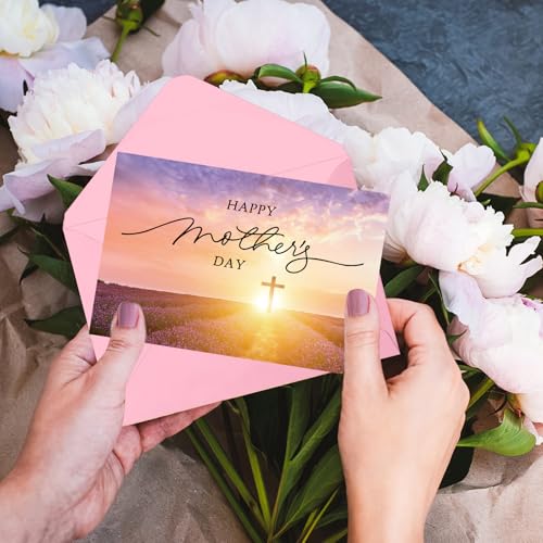 Spakon 30 Sets Mother's Day Christian Cards with Envelopes Stickers