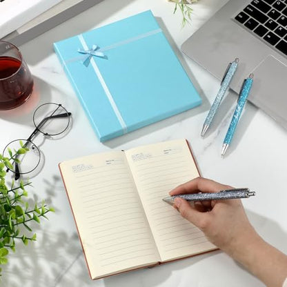 Affrolling 5 Pcs Christian Gifts for Women Church Religious Gifts A6 Bible Leather Notebook Pens with Box Prayer Journal for Men Bible Study Pastor's Wife Godmother Father(Blue) - color: Blue