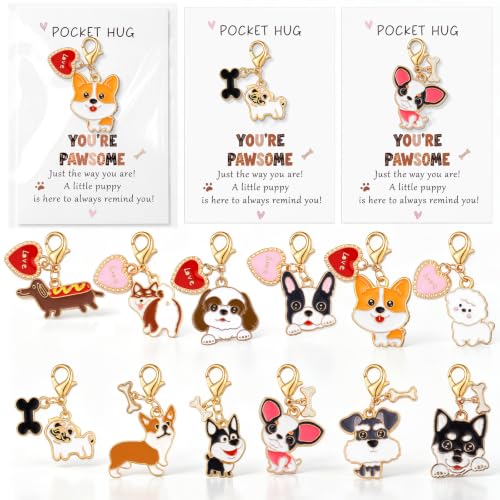 Kenning 12 Puppy Dog Keychain Bulk Vet Tech Appreciation Gift Bulk - style: Puppy