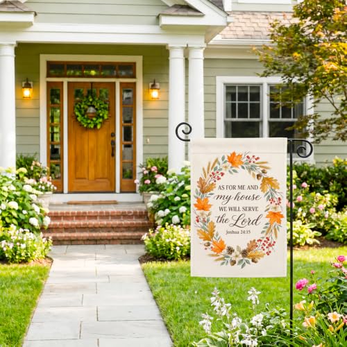 As For Me And My House We Will Serve The Lord Fall Garden Flag