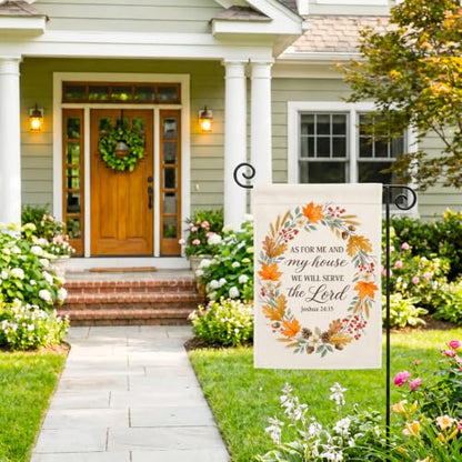 As For Me And My House We Will Serve The Lord Fall Garden Flag