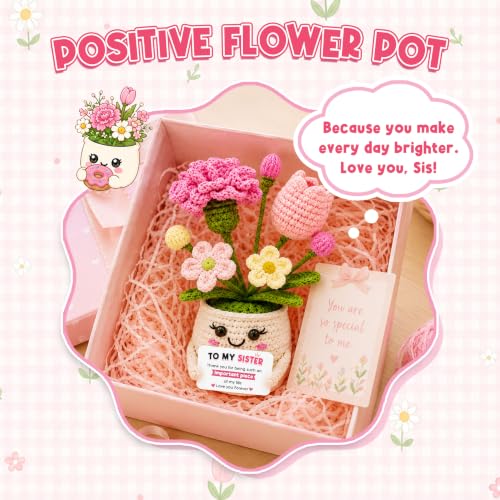 Crochet Flower Sister Birthday Gifts, Love You Sister Gifts - color: Sister