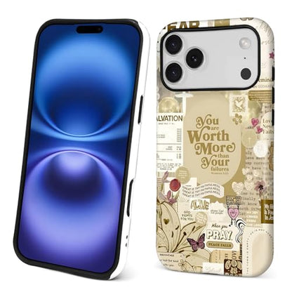 Case for iPhone 17 Pro Max/18 Pro Max,Anti Drop Scratch Frosted Protective Cover Case-Cross Bible Collage Pattern - color: Cross Bible Collage Pattern, size: iPhone 17 Pro Max/18 Pro Max