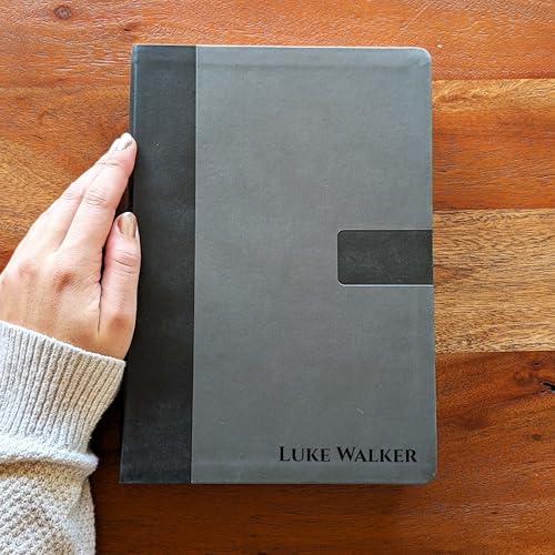 SacredBound Personalized NIV Super Giant Print Bible – 16.5 Point Large Print, Easy to Read, Engraved Name LeatherSoft Gray | Red Letter Reference Bible