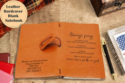 ZVMIS Baptism Journal Bible Verses Journal Presents-Scripture Christian Quotes Gift-Always Pray-Inspirational Birthday New Year Christmas Gift-Refillable Travel Photo Diary Journal - style: 38-Always pray to have eyes