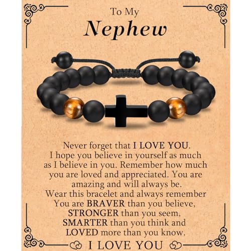 EFVISD Cross Bracelet Gifts for Boys Girls Christian Religious Gifts - color: Nephew