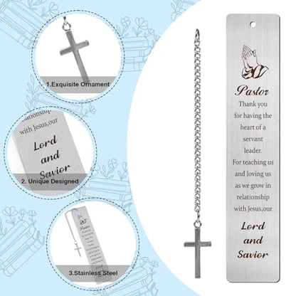 Metal Bookmarks - Pastor Appreciation Gifts for Men & Women - Religious Christian Gifts for Birthday, Thanksgiving & Christmas - style: Pastor