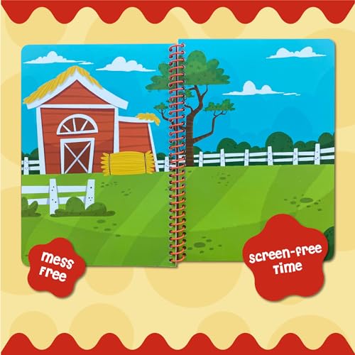 Stick4Ever Jelly Sticker Book® - for Kids - Waterproof, Easy to Clean Reusable Sticker Book for Toddlers- Reusable Road Trip Activities for Kids - Stocking Stuffers for Toddlers (Farm) - style: Farm