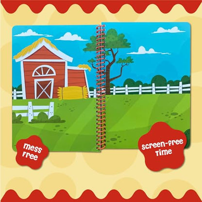Stick4Ever Jelly Sticker Book® - for Kids - Waterproof, Easy to Clean Reusable Sticker Book for Toddlers- Reusable Road Trip Activities for Kids - Stocking Stuffers for Toddlers (Farm) - style: Farm