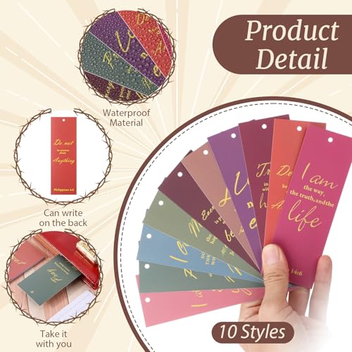 200 Pcs Christian Gift for Women Christian Accessories Include 50 Bible Verses Notebook 50 Church Bookmark 50 Ballpoint Pen Organza Bag Gift for Christmas Church Motivational (Multicolor) - style: Multicolor