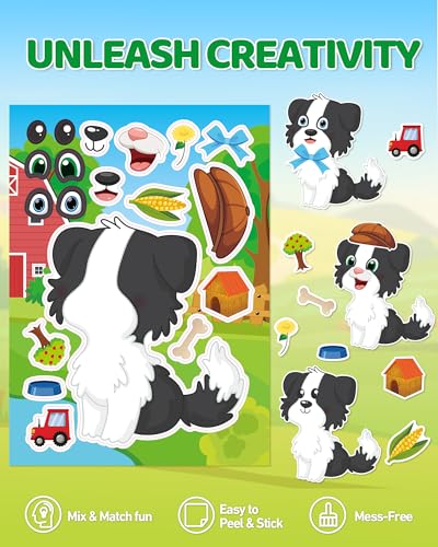 48 Farm Animal Make-a-Face Sticker Sheets for Kids - style: Farm Fun