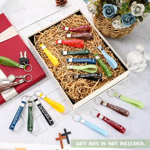 100 Pcs Christian Keychain Gift Bulk Religious Keyring - color: Joyous Color