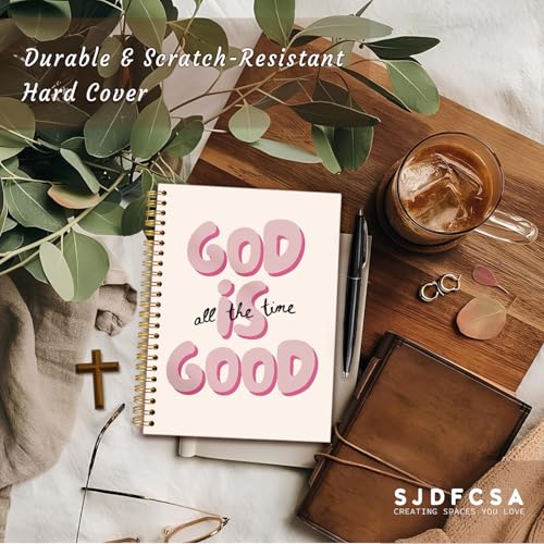 Christian Notebook Journal, Bible Verse Journal for Women, Bible Journaling Supplies, Christian Gifts for Women Faith, God Is Good All the Time Scripture Religious Spiral Notebook 5.5x8.3 In - color: God Is Good All The Time