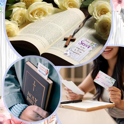 240 Pcs Bible Verse Cards in Spanish Prayer Greeting Card Retro - style: Retro