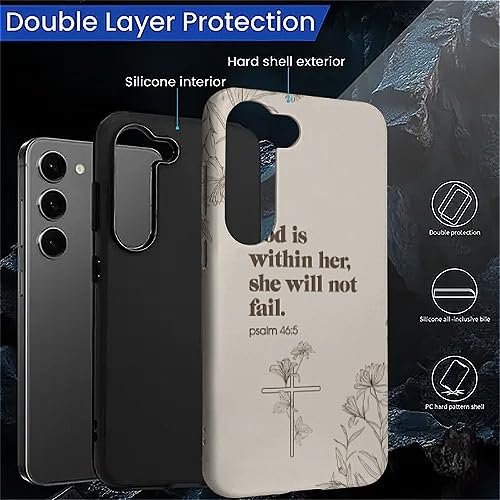 Compatible with Samsung Galaxy S23 Plus Full Body Matte Case Hard Shell Shockproof Screen Lens Protection for Girl Boy Cute Pattern Christian Bible Verse Religious Scripture Jesus - color: Christian Bible Verse Religious Scripture Jesus, size: Samsung Gal