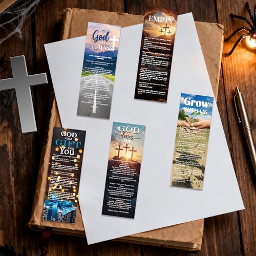 120 Pcs Christian Paper Bookmarks, Religious Gospel Tracts Card for Evangelism, Bible Verse Salvation Scripture Bookmarks Bulk for Women Man Church & Office Supplies Book Lovers Gift - color: Gospel