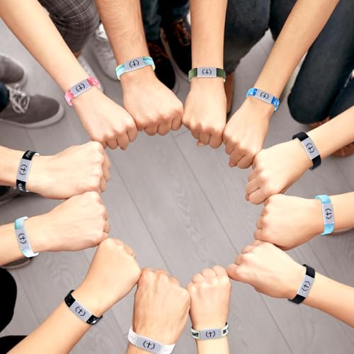 12PCS Bible Verse Bracelets Jesus Christian Bracelet with NFC Elastic Wearable Scripture Bracelets Bulk Inspirational Bibles Religious Jewelry Easter Gifts for Teens Women Men Tap to Pray Bracelet