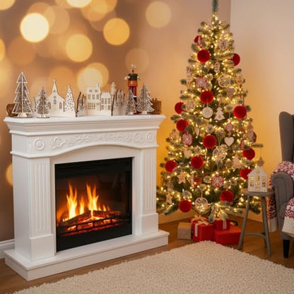 Colingmill 32'' Christmas Tabletop Wooden Decor Church Tree and House Signs - style: Retro