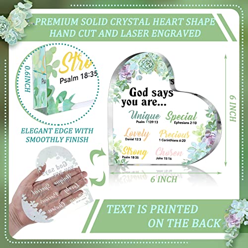 Chunful Christian Gift Women Heart Paperweight Scripture Decor, Flower - style: Flower