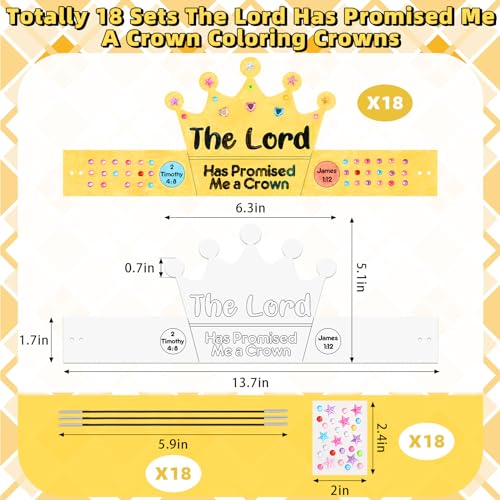 Christian Crown Craft Kit, DIY Paper Crafts to Decorate 18 Sets, VBS