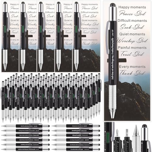 Sayglossy 150 Set Christmas Christian Gift Bulk Multitool Pen,Black - color: Black