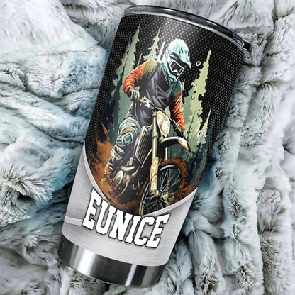DORRIS Personalized Motorcycle Tumbler with Lid 20oz 30oz Stainless Steel Insulated Cups Travel Coffee Mug Gifts for Men Women Biker Husband Wife Birthday - color: Biker