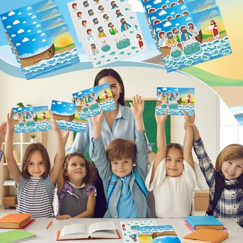 Marspark 24 Pcs Jesus Visits Disciples Bible Scene Stickers, Christian VBS - style: Jesus Visits Disciples