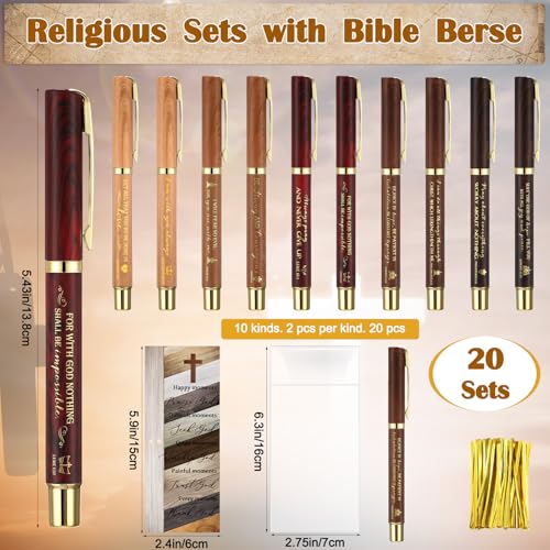 Spakon Christian Gifts, Compass Pen Bookmark Bible Verse - style: Natural