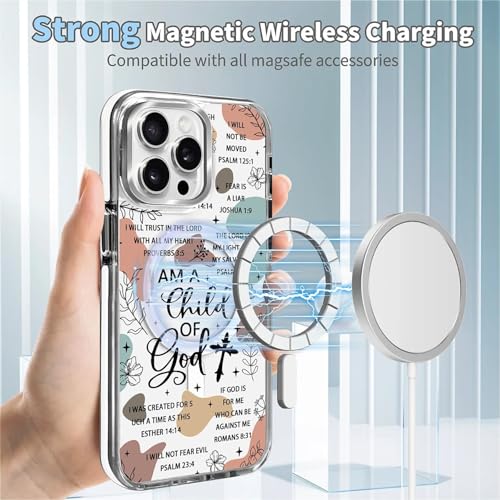 for iPhone 14 Pro Max Case [Compatible with Magsafe],Girls Women Clear Magnetic Case Silicone Shockproof Protective Cover with Pattern Bible Verses - color: Bible Verses, size: iPhone 14 Pro Max
