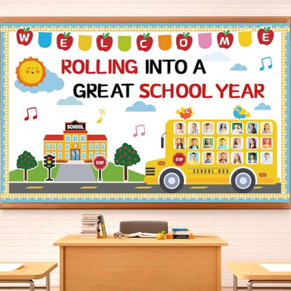 Welcome Back to School Bulletin Board Decorations Set School Bus Cutouts - color: School Bus
