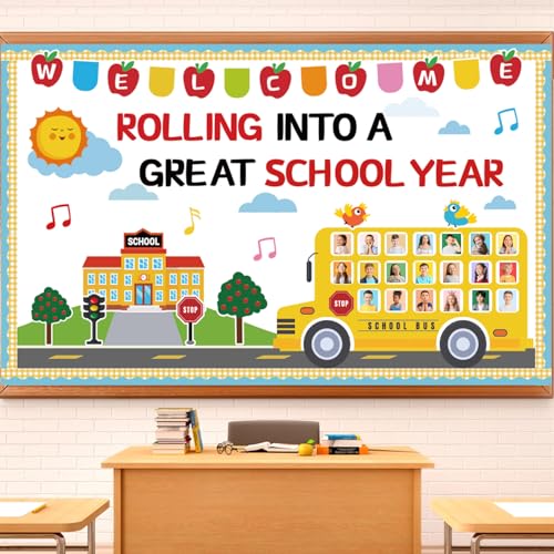 Welcome Back to School Bulletin Board Decorations Set School Bus Cutouts - color: School Bus