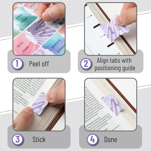 Mr. Pen- Laminated Bible Tabs, 120 pcs, Easy-to-Read & Apply - color: Dreamy Tapestry