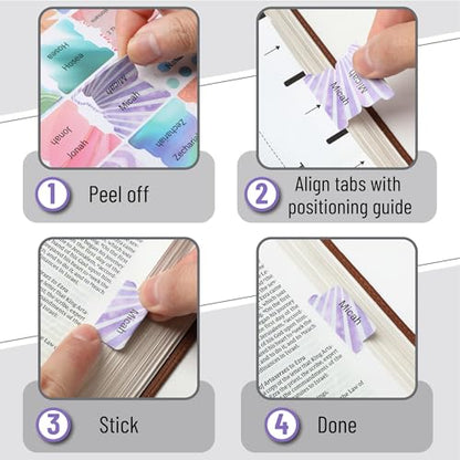 Mr. Pen- Laminated Bible Tabs, 120 pcs, Easy-to-Read & Apply - color: Dreamy Tapestry