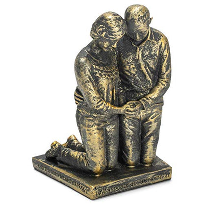 Dicksons Praying Husband and Wife 5 inch Grey Resin Stone Table Figurine - style: Praying Husband and Wife