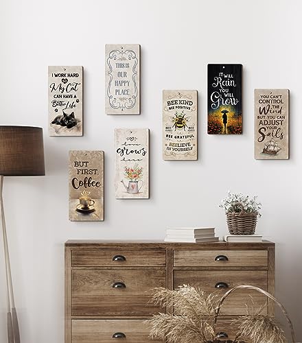 YZEXEZY Bee Kind Wood Sign12"x6" Hive Rules Plaque Inspirational Bee Quotes Wall Art for Home Room Bee Lover Gifts - style: Bee Hive Rules