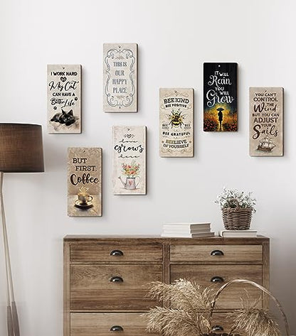 YZEXEZY Bee Kind Wood Sign12"x6" Hive Rules Plaque Inspirational Bee Quotes Wall Art for Home Room Bee Lover Gifts - style: Bee Hive Rules