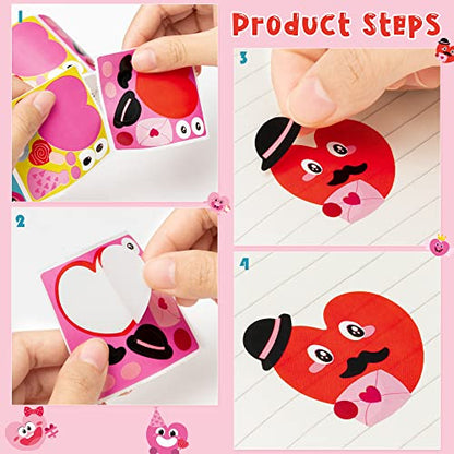 Haooryx Cartoon Heart DIY Sticker, 300 Pcs Make You Own Sweet Heart 1 Roll - style: Valentine's Day Heart-shaped 1Roll