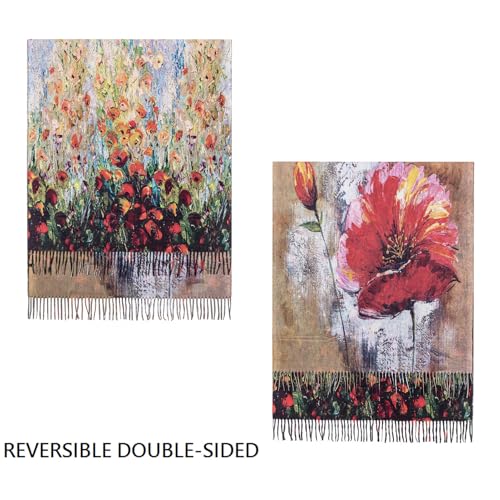 Umjetnost Soft Cashmere Feel Scarf For Women Winter Warm Scarves Large Shawl Wrap Monet Van Gogh Art Print - color: C20 Yellow Red