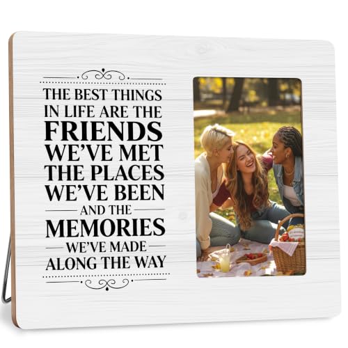 Friends Picture Frame, Friendship Wood Photo Frame, Friend Gift for Birthday, Christmas, Family Memories, 4x6 Photo - color: White 4