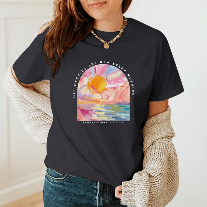 Christian Shirts for Women Jesus Religious Faith Tops - color: Grey, size: Medium