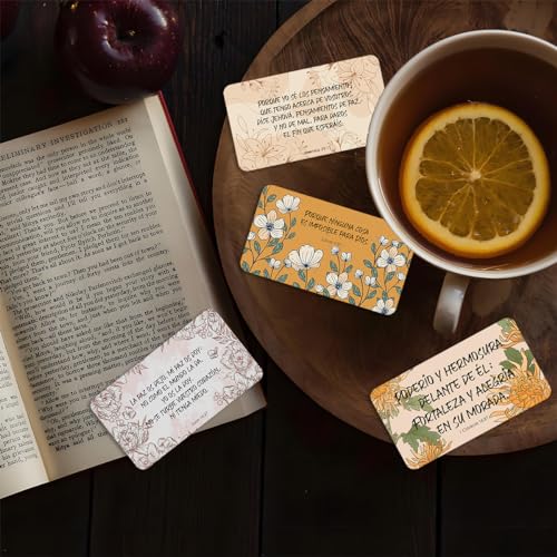 Blooming Spanish Prayer Cards: Embrace the Radiance of Nature's Blossoms with Inspirational Messages, Perfect for Cultivating Faith and Renewal in Every Season of Life - style: Blooming