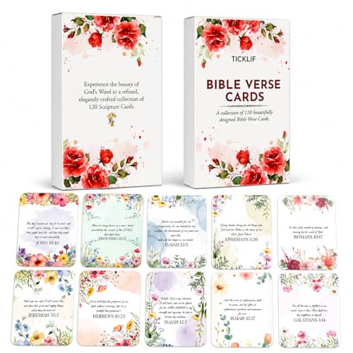 Bible Verse Cards, 120 KJV Scripture Cards for Daily Encouragement