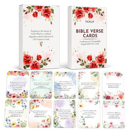 Bible Verse Cards, 120 KJV Scripture Cards for Daily Encouragement