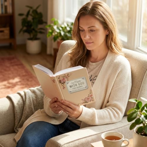 Aigaisen One Minute with God for Women,365 Days of One Moment Daily Devotionals Prayer Book,2026 Bible in a Year,Christian Gifts for Women＆Mom 1 Minute Study Faux Leather Journal