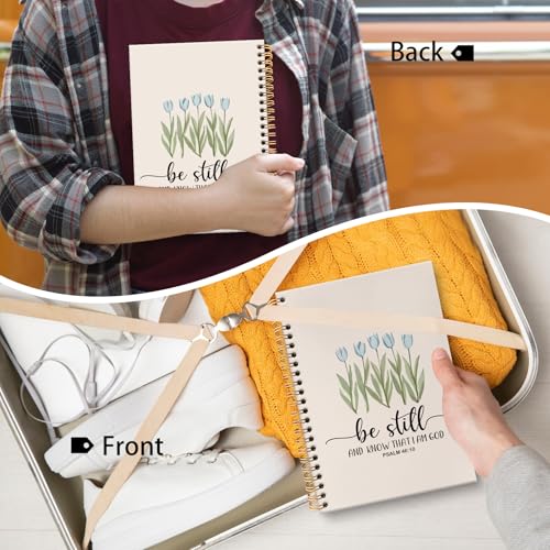 huester Christian Tulip Floral Notebook Journal, Be Still and Know That I Am God Religious Journal for Women, Bible Notebooks for Note Taking, Bible Hardcover Spiral Notebook, 5.5x8.3 Inch - color: Christian06